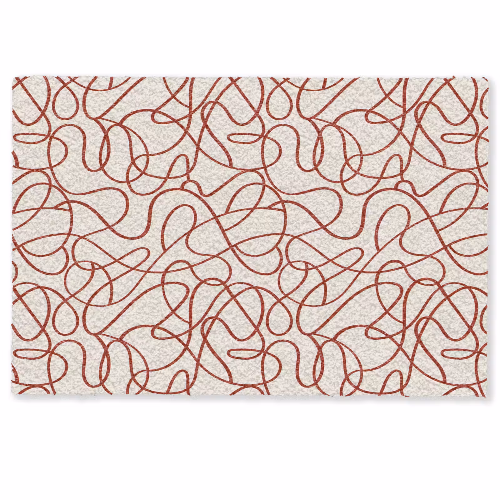 Deurmat - Lijnen - Abstract - Rood - Beige — 1
