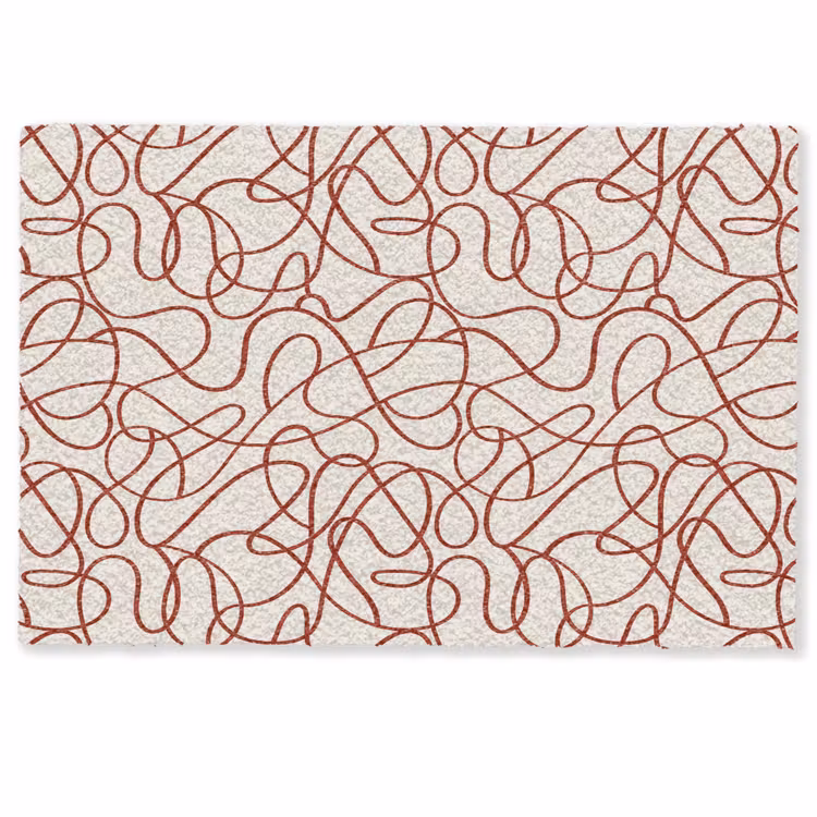 Deurmat - Lijnen - Abstract - Rood - Beige — 1