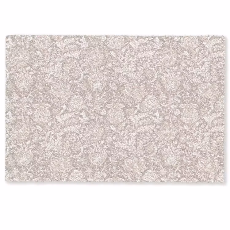 Deurmat - Bloemenprint - Grijs - Crème — 1