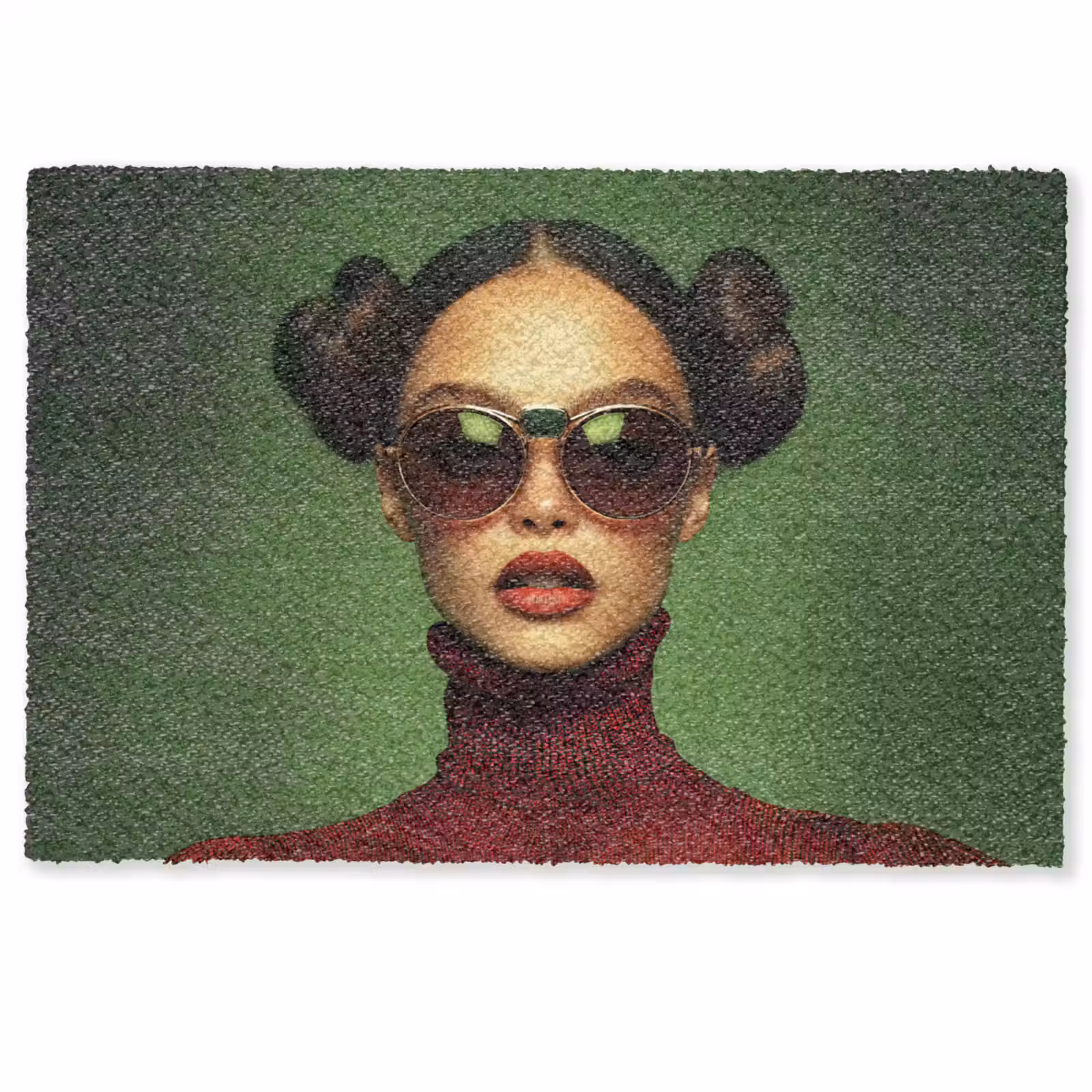 Deurmat - Vrouw - Groen - Bril - Aesthetic - Modern — 1