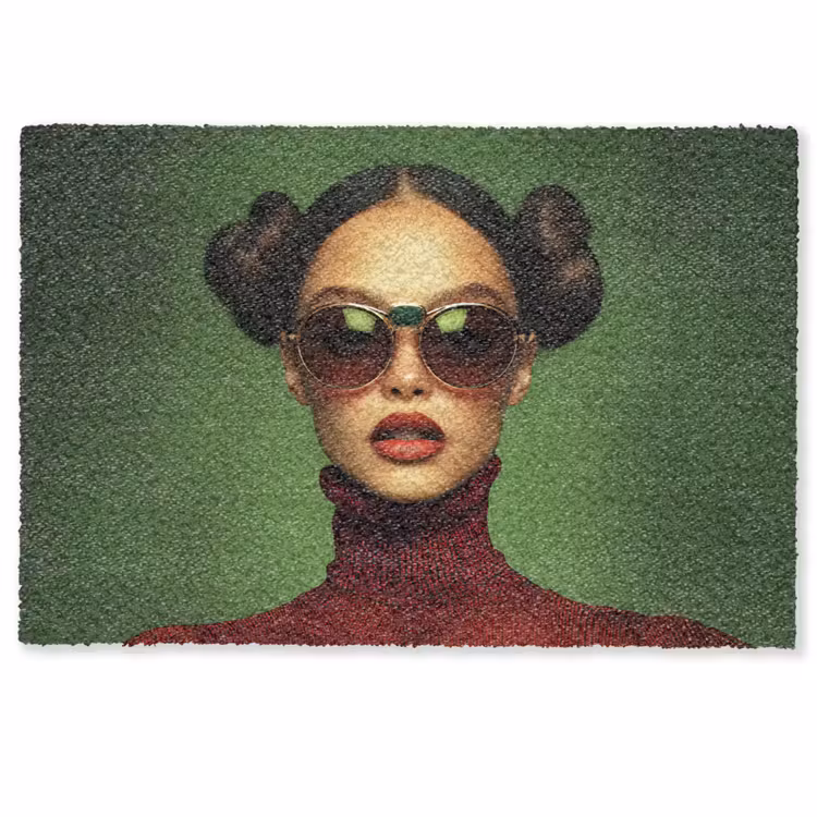 Deurmat - Vrouw - Groen - Bril - Aesthetic - Modern — 1
