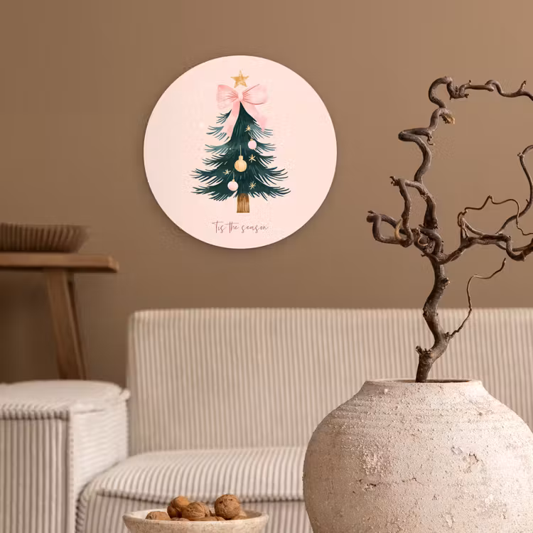 Muurcirkel - Christmas Season - Kerst - Kerstboom - Roze — 2