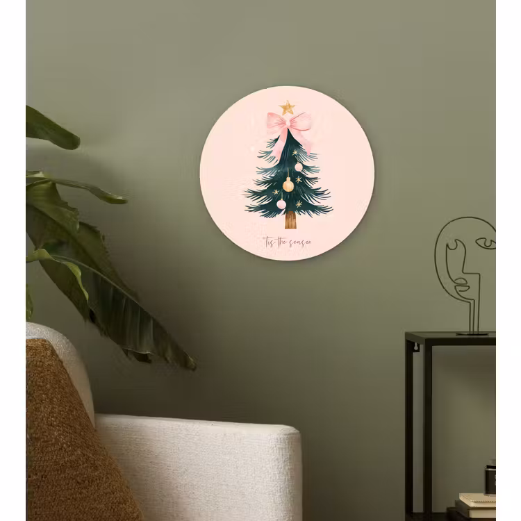 Muurcirkel - Christmas Season - Kerst - Kerstboom - Roze — 3