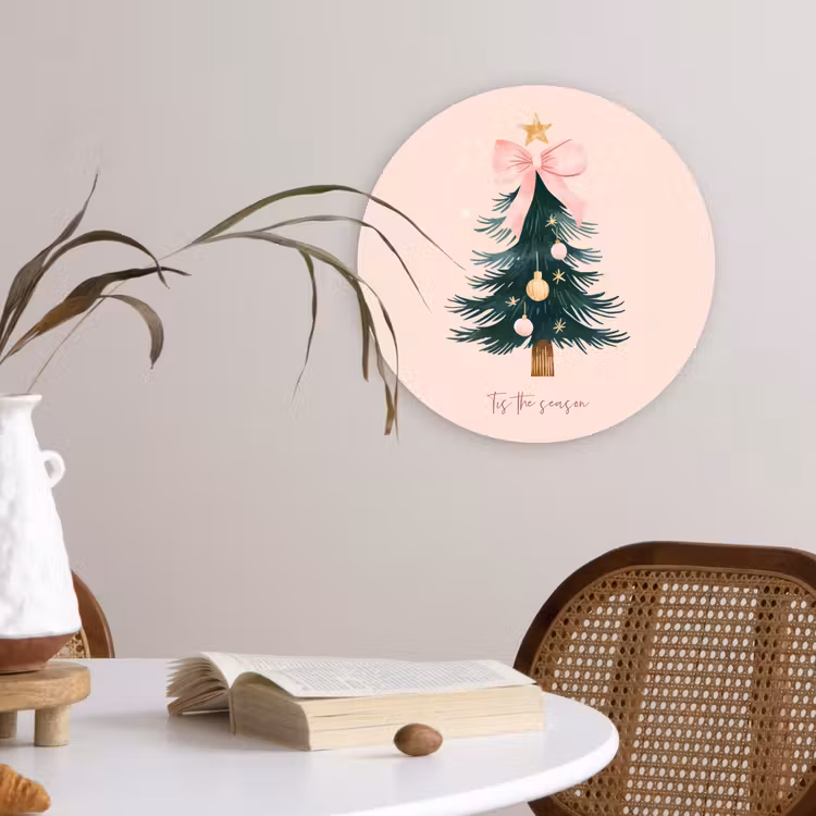 Muurcirkel - Christmas Season - Kerst - Kerstboom - Roze — 4
