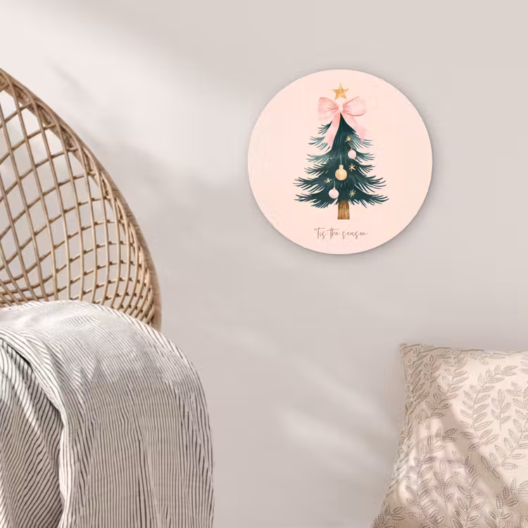 Muurcirkel - Christmas Season - Kerst - Kerstboom - Roze — 5