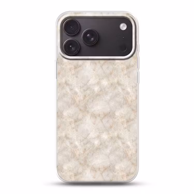 Telefoonhoesje - Lichtbeige - Goudbruine Nerven - Marmer — 1