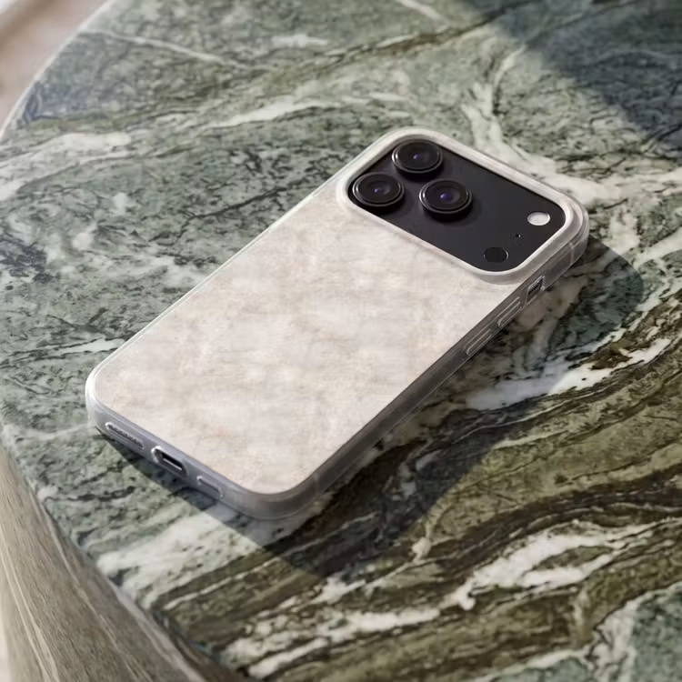 Telefoonhoesje - Lichtbeige - Goudbruine Nerven - Marmer — 3
