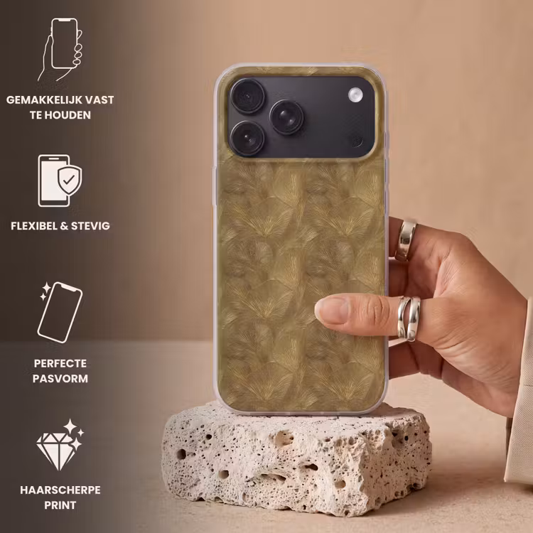 Telefoonhoesje - Organisch - Lijnen - Goud — 4
