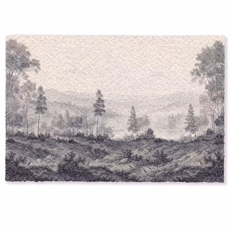 Deurmat - Mistig - Berglandschap - Illustratie — 1