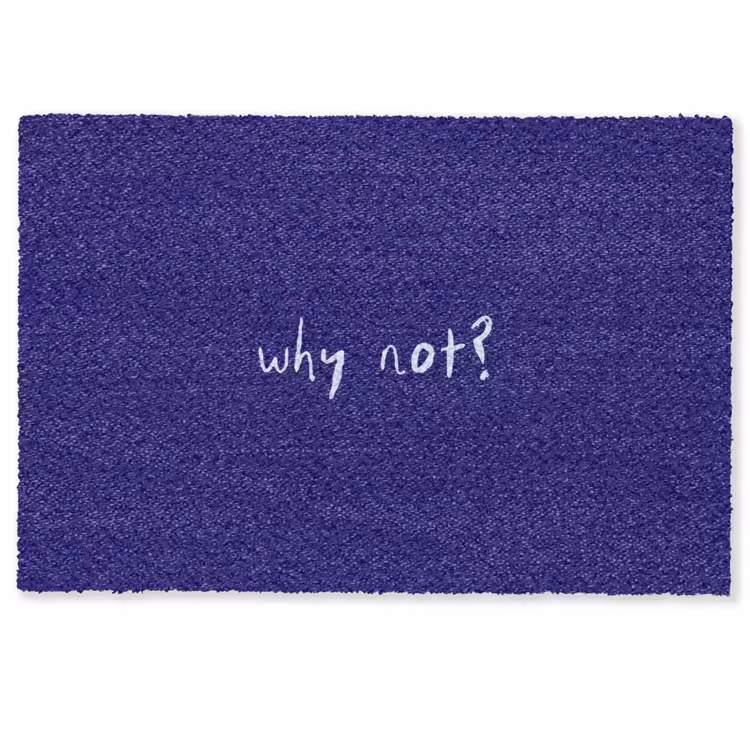 Deurmat - Why not - Blauw - Handgeschreven — 1