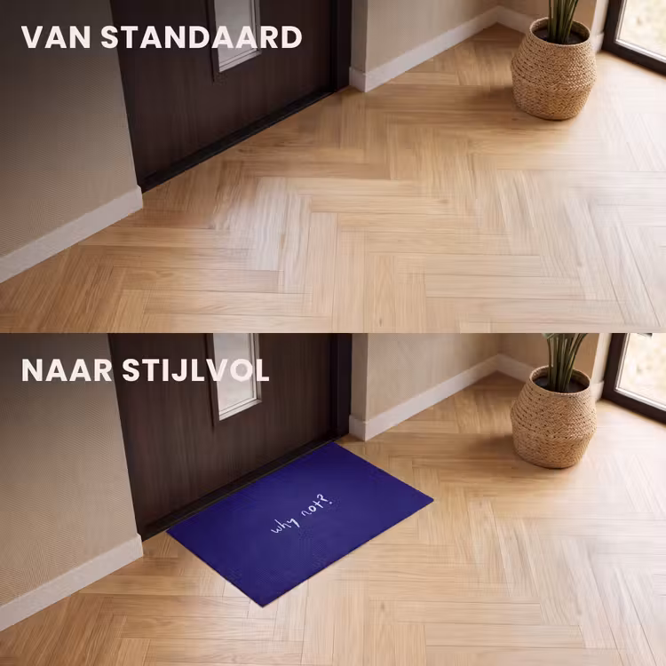 Deurmat - Why not - Blauw - Handgeschreven — 3
