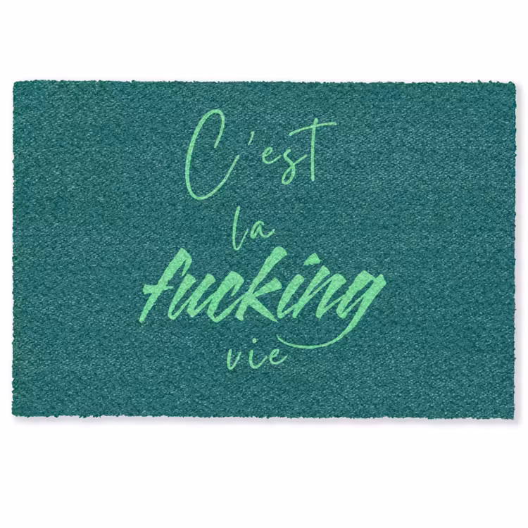 Deurmat - c'est la fucking vie - Groen - Handgeschreven — 1