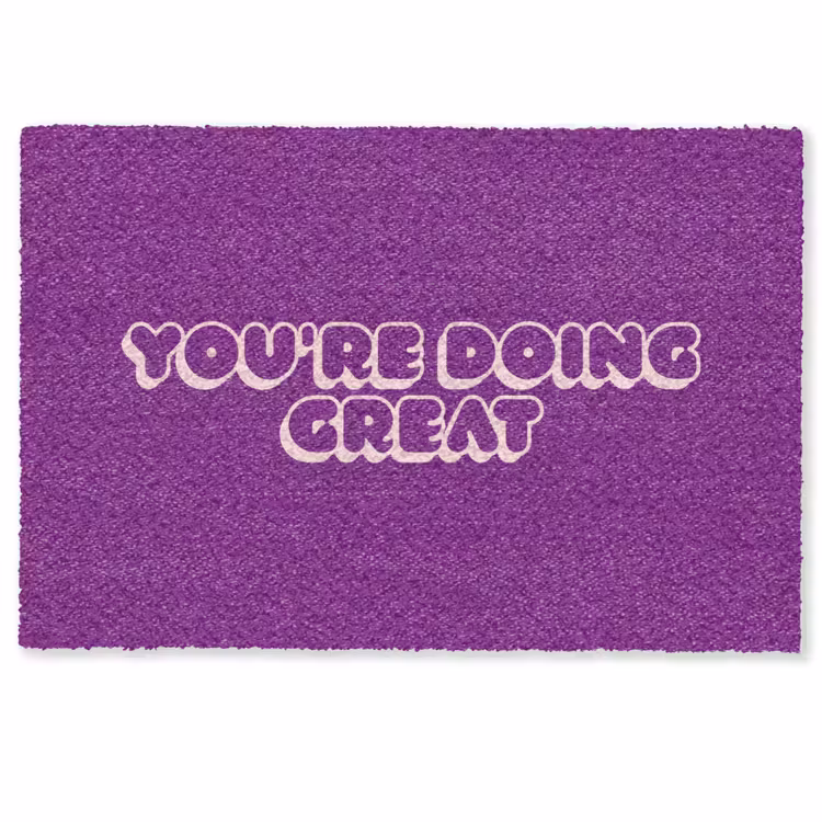 Deurmat - You're doing great - Paars - Bubble letters — 1