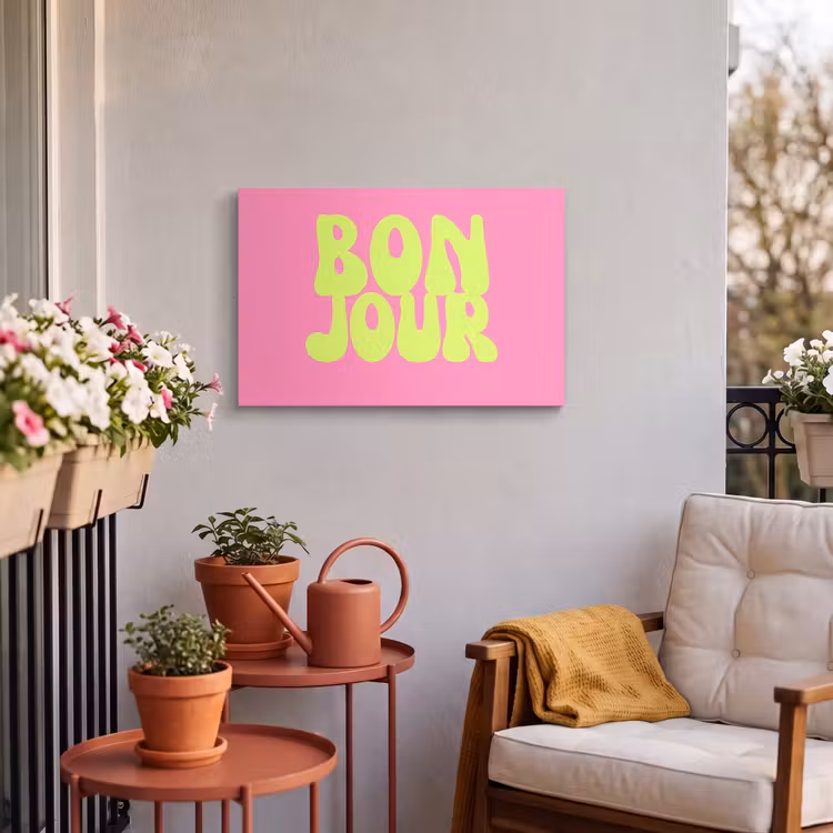 Buiten canvas - Bonjour - Roze - Fel groen — 3
