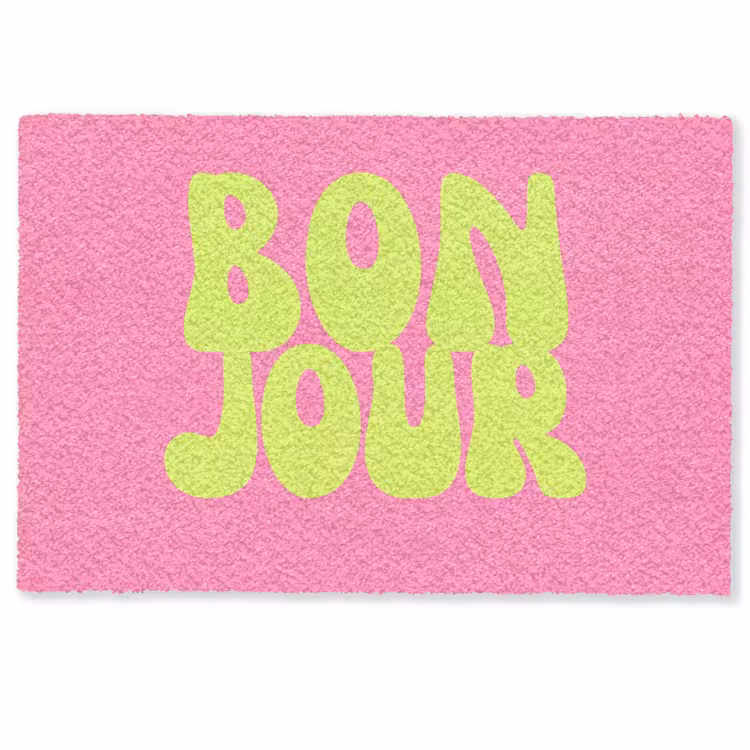 Deurmat - Bonjour - Roze - Fel groen — 1