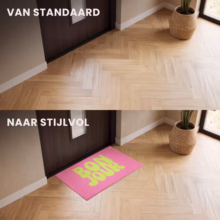 Deurmat - Bonjour - Roze - Fel groen — 3