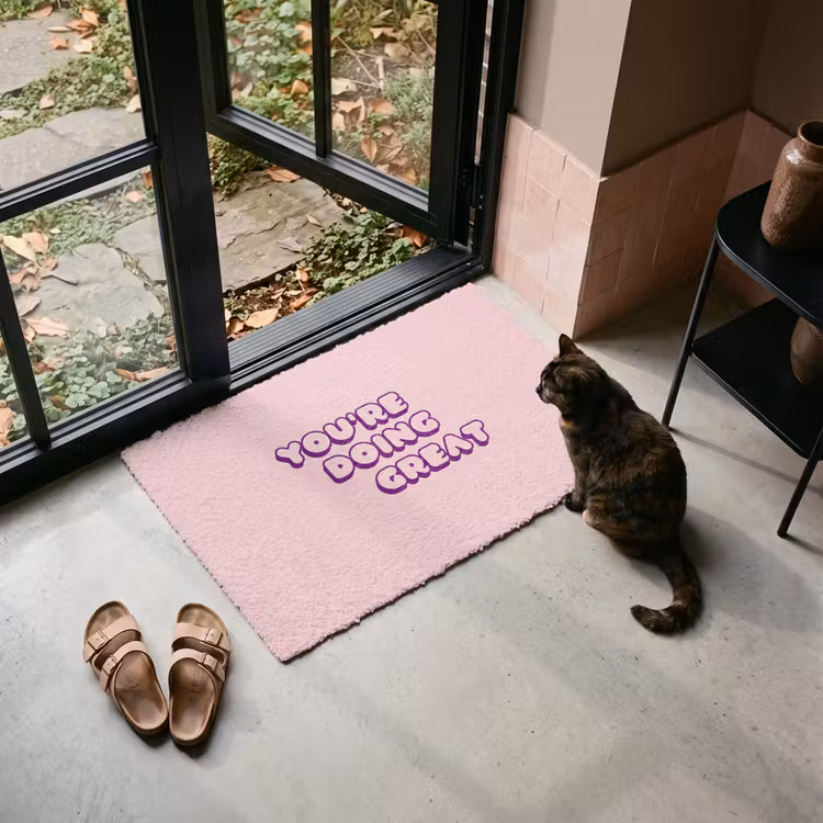 Deurmat - You're doing great - Roze - Bubble letters — 2