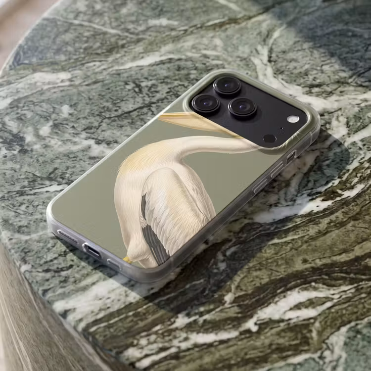 Telefoonhoesje - Pelikaan - Wit - Vogel - Klassiek - Natuur — 3