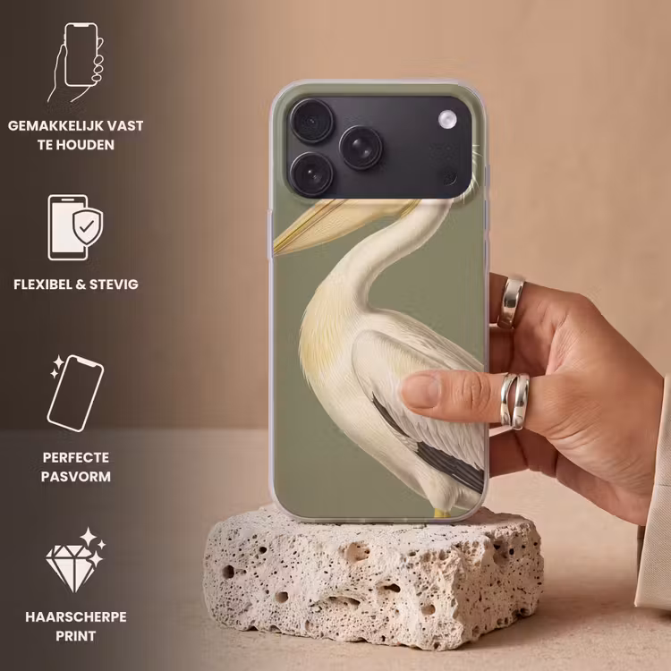 Telefoonhoesje - Pelikaan - Wit - Vogel - Klassiek - Natuur — 4