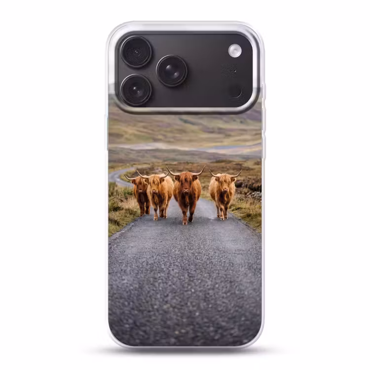 Telefoonhoesje - Schotse Hooglanders - Weg - Landschap - Kudde — 1