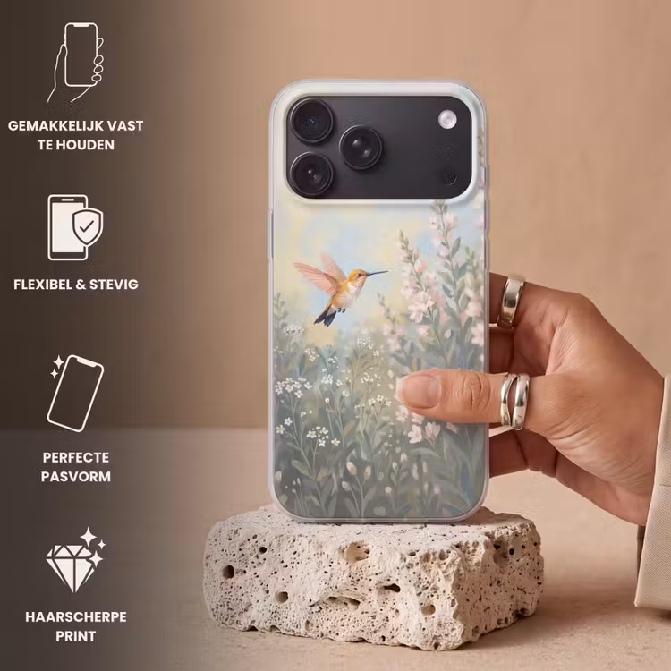 Telefoonhoesje - Kolibrie - Illustratie - Kleurrijk — 4
