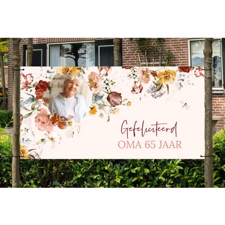 Spandoek - Verjaardag - Bloemen — 1