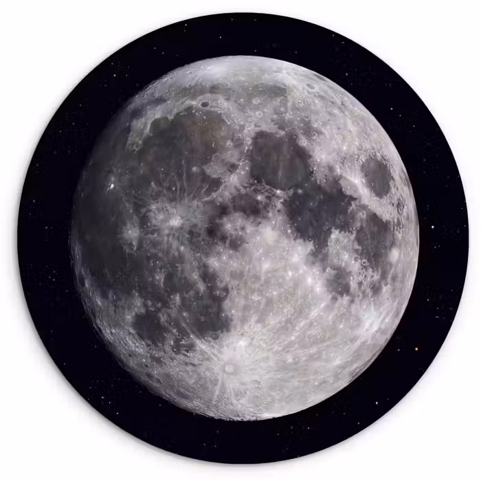 Wandcirkel - Glas - Maan - Sterren - Ruimte