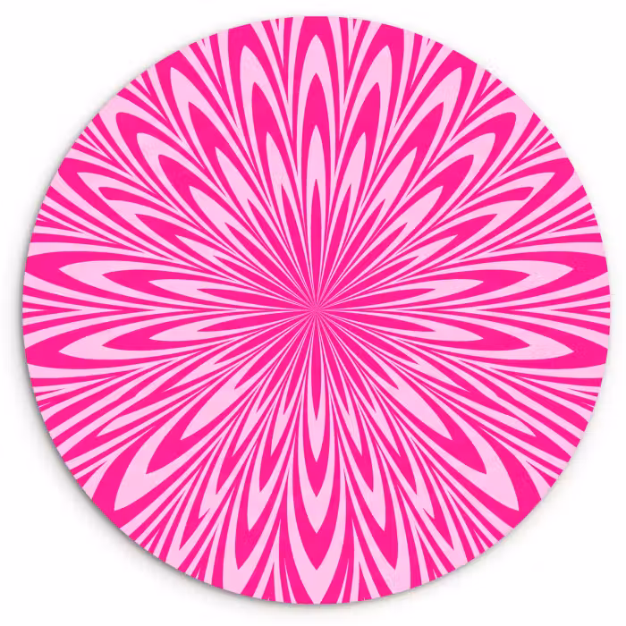 Wandcirkel - Glas - Patroon - Optisch - Roze
