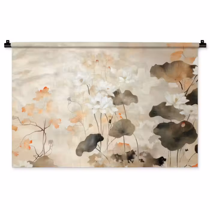 Wandkleed - Bloemen - Japandi - Wabi sabi