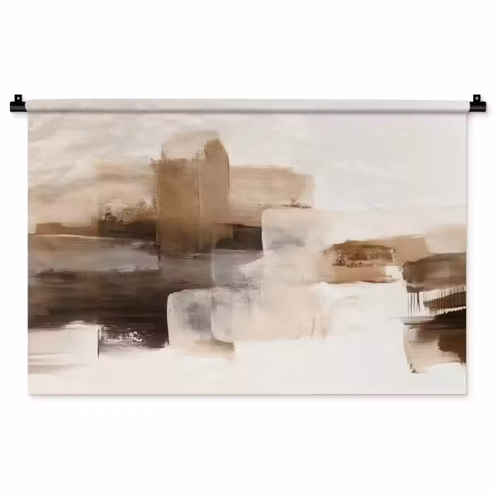 Wandkleed - Penseelstreken - Abstract landschap - Rust