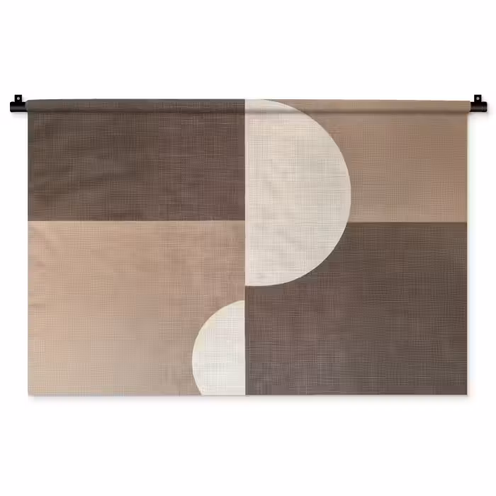 Wandkleed - Raster - Halve cirkels - Contrast